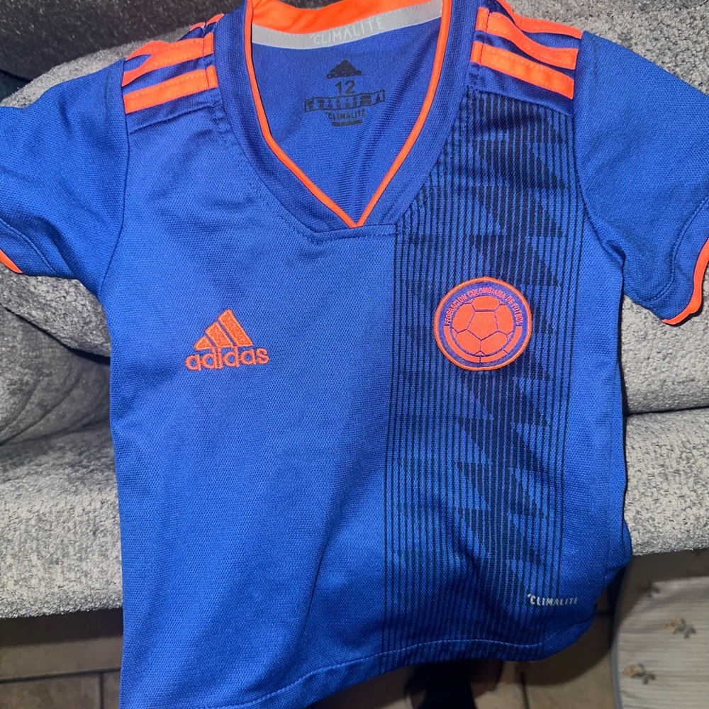 Adidas Kids Blue and Orange Sports Jersey